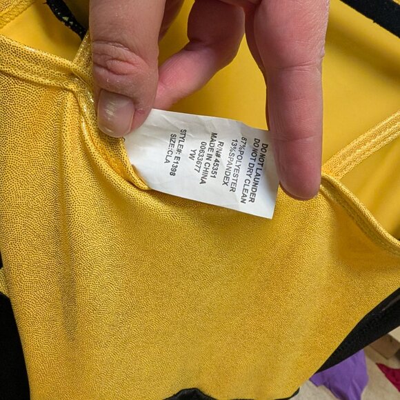 Dance Costume Curtain Call E1398 Child Large Yellow Jazz Tap Musical - Picture 3 of 5